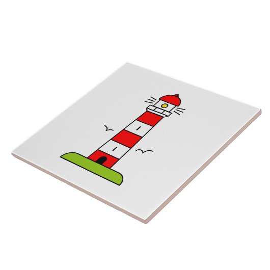 Leuchtturm zeichnend benutzerdefiniertes Quadrat g Fliese (Seite)