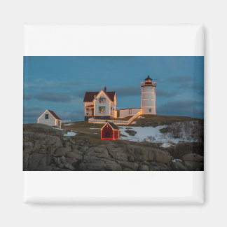 Leuchtturm zu Weihnachten Magnet