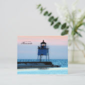 Leuchtturm zwei Häfen Minnesota Postkarte (Stehend Vorderseite)