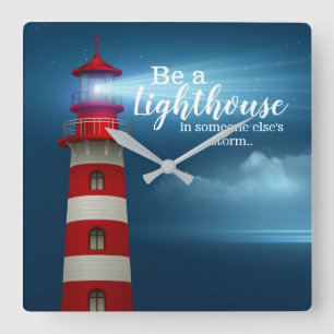 Leuchtturmangebot Quadratische Wanduhr