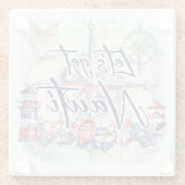 Leuchtturmboot "Let's Get Nauti" Glasuntersetzer (Rückseite)