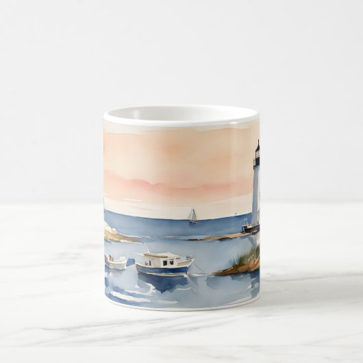 Leuchtturmboote Küstenmeere Kaffeetasse (Mittel)
