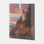 Leuchttürme | Acadia National Park Maine Ornament Aus Glas (Vorderseite links)
