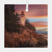 Leuchttürme | Acadia National Park Maine Ornament Aus Glas (Rückseite)