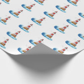 Leuchttürme auf Weiß Geschenkpapier (Ecke)