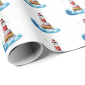 Leuchttürme auf Weiß Geschenkpapier (Rolleneckpunkt)