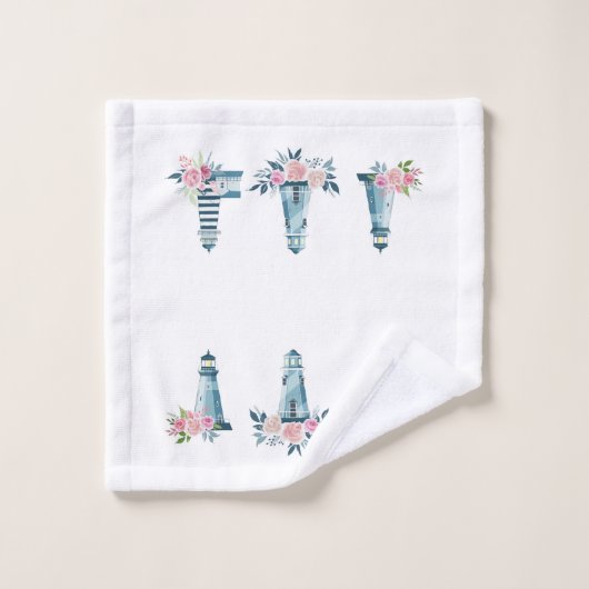 Leuchttürme Badhandtuch Set (Waschlappen)