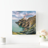 Leuchttürme | Baily Lighthouse Dublin, Irland Quadratische Wanduhr (Zuhause)