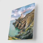 Leuchttürme | Baily Lighthouse Dublin, Irland Quadratische Wanduhr (Winkel)