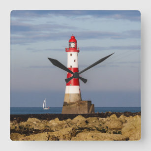 Leuchttürme   Beachy Head Lighthouse England Quadratische Wanduhr