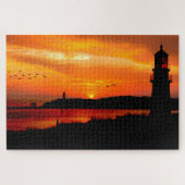 Leuchttürme bei Sunset Puzzle (Horizontal)