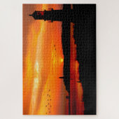 Leuchttürme bei Sunset Puzzle (Vertikal)