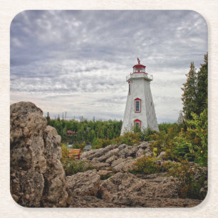 Leuchttürme Big Tub Harbor Tobermory Ontario Rechteckiger Pappuntersetzer