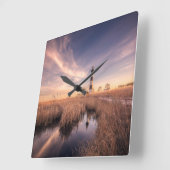 Leuchttürme | Bodie Island Outerbanks NC Quadratische Wanduhr (Winkel)