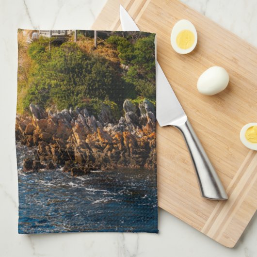 Leuchttürme | Bonnet Island Lighthouse Geschirrtuch (Viertel Falte)