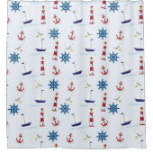 Leuchttürme, Boote, Ankergedanken  Duschvorhang (Vorderseite)