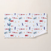 Leuchttürme, Boote, Flaggen rot, weiß, blau Handtuch (Handtuch)