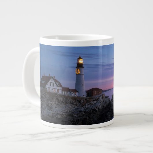 Leuchttürme | Cape Elizabeth Maine Lighthouse Jumbo-Tasse (Vorderseite Links)