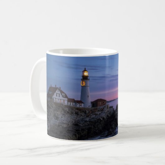 Leuchttürme | Cape Elizabeth Maine Lighthouse Kaffeetasse (Vorderseite Links)