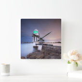 Leuchttürme | Cremorne Point Lighthouse Australien Quadratische Wanduhr (Zuhause)