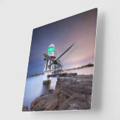 Leuchttürme | Cremorne Point Lighthouse Australien Quadratische Wanduhr (Winkel)