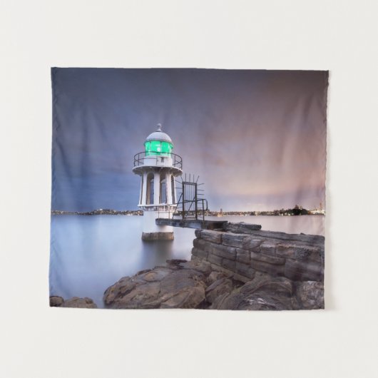 Leuchttürme | Cremorne Point Lighthouse Australien Wandteppich (Vorderseite (Horizontal))