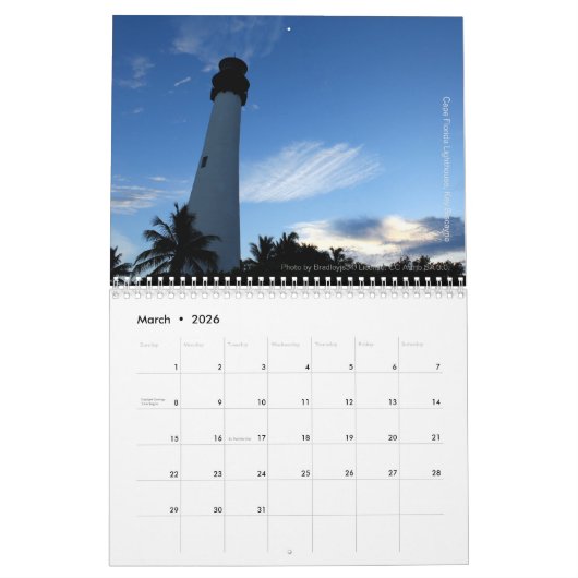 Leuchttürme des USA im Fotografie-Kalender Kalender (Mär 2026)
