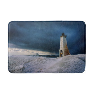 Leuchttürme Frankfort Lighthouse Lake Michigan Badematte