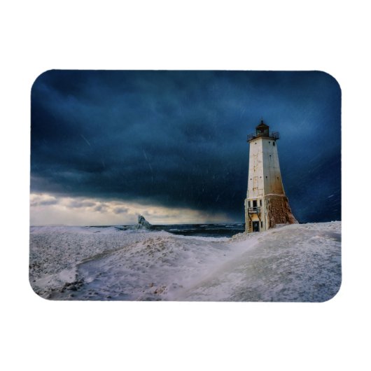Leuchttürme | Frankfort Lighthouse Lake Michigan Magnet (Horizontal)