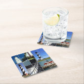 Leuchttürme für Außenbänke Rechteckiger Pappuntersetzer (Vor Ort)