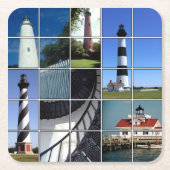 Leuchttürme für Außenbänke Rechteckiger Pappuntersetzer (Vorderseite)