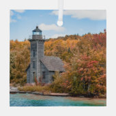 Leuchttürme | Grand Island East Channel Light Ornament Aus Glas (Rückseite)