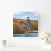 Leuchttürme | Grand Island East Channel Light Quadratische Wanduhr (Zuhause)