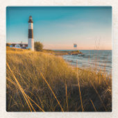Leuchttürme | Großer Leuchtturm Ludington, MI Glasuntersetzer (Vorderseite)