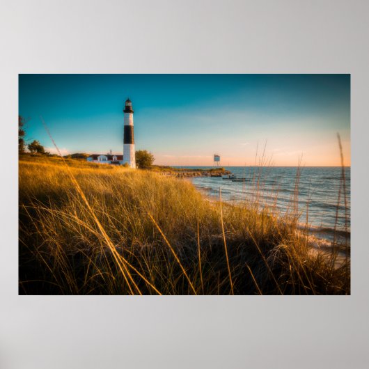 Leuchttürme | Großer Leuchtturm Ludington, MI Poster (Vorne)