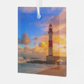 Leuchttürme | Itapuã Brasilien Leuchtturm Ornament Aus Glas (Vorderseite links)