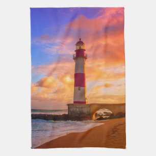 Leuchttürme Itapuã Lighthouse Bahia Brasilien Geschirrtuch