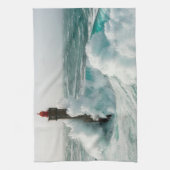 Leuchttürme | Jument Lighthouse Ouessant Frankreic Geschirrtuch (Vertikal)