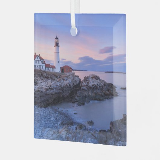 Leuchttürme | Kap Elizabeth, Maine Ornament Aus Glas (Vorderseite links)