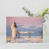 Leuchttürme | Lake Michigan Lighthouse Dankeskarte (Stehend Vorderseite)