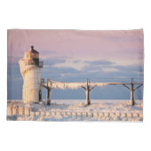 Leuchttürme | Lake Michigan Lighthouse Kissenbezug (Rückseite)