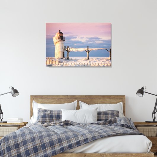 Leuchttürme | Lake Michigan Lighthouse Leinwanddruck (Insitu (Schlafzimmer))
