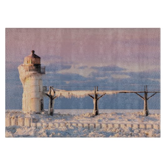 Leuchttürme | Lake Michigan Lighthouse Schneidebrett (Vorderseite)