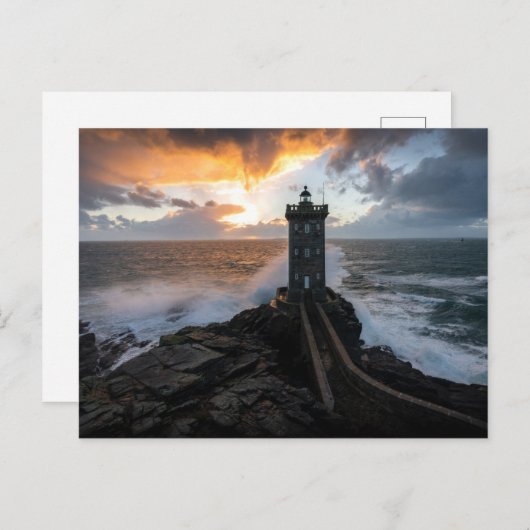 Leuchttürme | Le Conquet Kermorvan Lighthouse Postkarte (Vorne/Hinten)