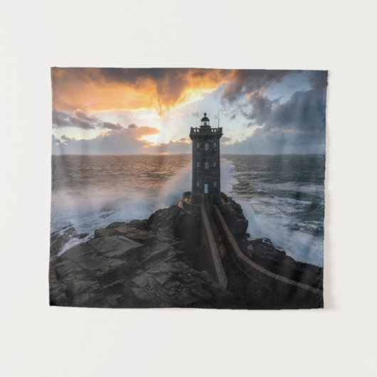 Leuchttürme | Le Conquet Kermorvan Lighthouse Wandteppich (Vorderseite (Horizontal))