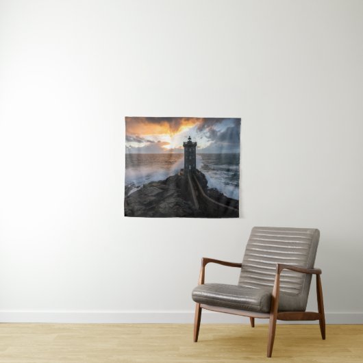 Leuchttürme | Le Conquet Kermorvan Lighthouse Wandteppich (Beispiel (Horizontal))