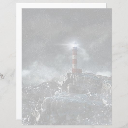 Leuchttürme | Leuchtturm im Sturm (Vorne/Hinten)