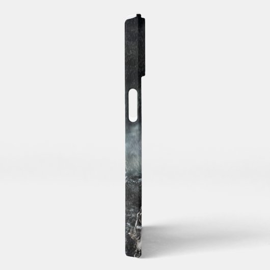 Leuchttürme | Leuchtturm im Sturm iPhone Hülle (Rechte Seite)