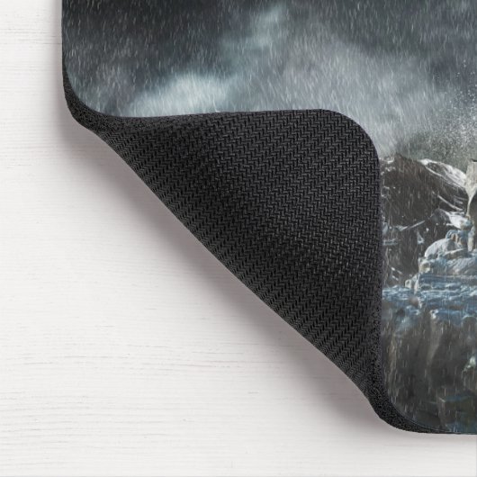 Leuchttürme | Leuchtturm im Sturm Mousepad (Ecke)