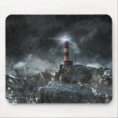 Leuchttürme | Leuchtturm im Sturm Mousepad (Vorne)